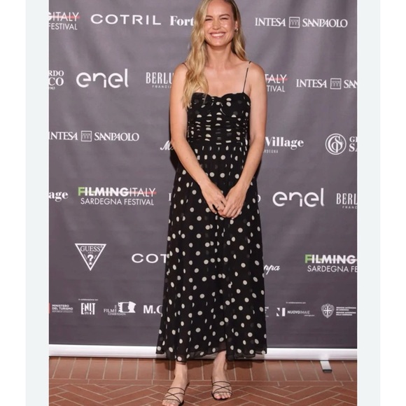 DÔEN silk Maryanna Noir Solstice Sky Dot dress NEW - Picture 4 of 11